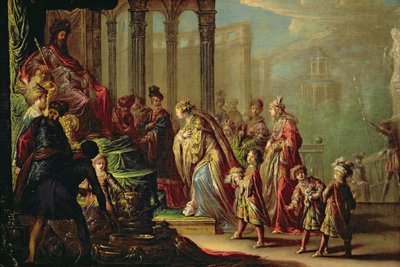 Solomon and the Queen of Sheba, or Esther before Ahasuerus, 1624 by Claude Vignon